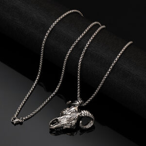 X236-2 ancient silver skull sheep head