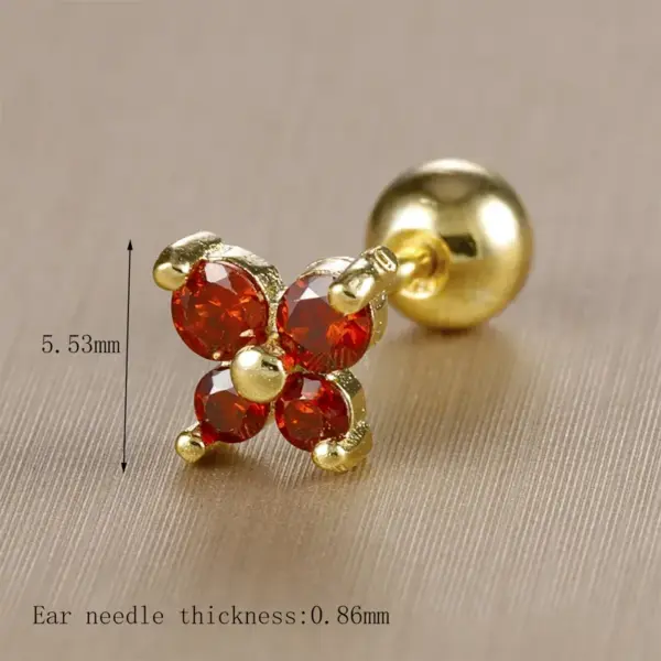1 Piece Classic Style Butterfly 304 Stainless Steel Zircon Ear Studs