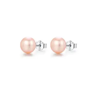 6.5mm Orange Pearl / 925 Silver