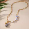 Ion Plating (IP) 18K Gold Plated Starfish Snails Fish 304 Stainless Steel Ceramics Casual Hawaiian Beach Waterproof Non Tarnish Bracelets Necklace