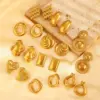 1 Pair Retro Simple Style Classic Style Geometric 304 Stainless Steel 18K Gold Plated Ear Studs