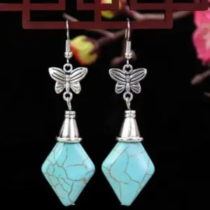 4-Butterfly Diamond Turquoise