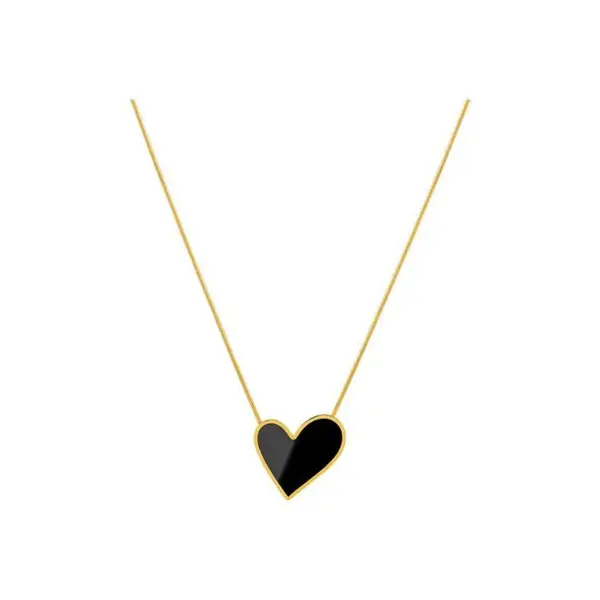 PVD Coated Real Gold Plated 18K Gold Heart Shape 304 Stainless Steel Sweet Waterproof Non Tarnish 304 Stainless Steel Necklace