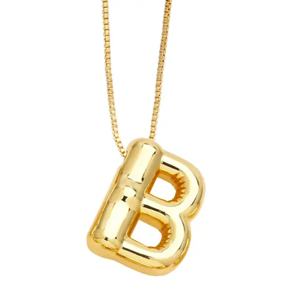 Wholesale Simple Style Letter Copper Plating Pendant Necklace
