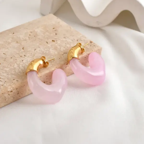 Wholesale Ion Plating (IP) Geometric 304 Stainless Steel Casual Romantic Simple Style Waterproof Non Tarnish Earrings