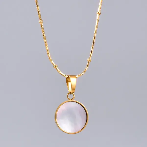 oly-c15a507b3bcc5037032753ff1f666234 Wholesale PVD Coated Real Gold Plated 18K Gold Heart 304 Stainless Steel Titanium Steel Waterproof Non Tarnish 304 Stainless Steel Titanium Steel Necklace