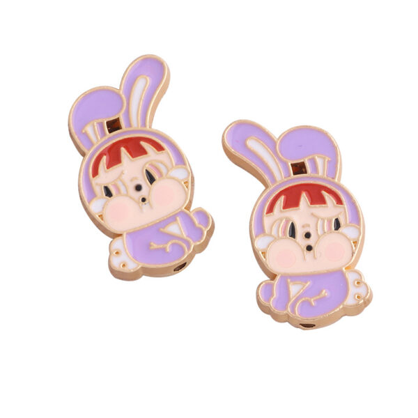 Wholesale Cartoon Rabbit Alloy Straight Hole DIY