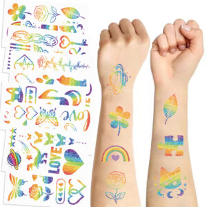 oly-c15d8f1bb6410fc475b1c704ea84a067 Wholesale New Cartoon Colorful Rainbow Series Glitter Tattoo Stickers Waterproof Party Party Gift Funny Fun Face Stickers