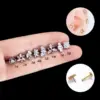 Wholesale 1 Piece 316L Stainless Steel Pure Titanium Titanium Zircon Lip Rings Flower Waterproof Non Tarnish Surgical Steel