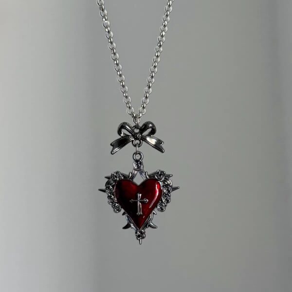 oly-c16564dbccf323c77e62ac2410c3d87a Wholesale Gothic y2k subculture red love n pendant necklace factory direct