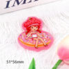Wholesale New glittery star cartoon strawberry girl bag accessory acrylic pin cute DIY patch