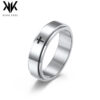 Wholesale Europe and the United States simple cross rotatable dynamic decompression stainless steel ring to relieve anxiety titanium steel hand jewelry