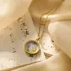 Wholesale PVD Coated Devil's Eye 304 Stainless Steel Simple Style Commute Waterproof Non Tarnish 304 Stainless Steel Pendant Necklace