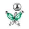 Wholesale 1 Piece Ear Cartilage Rings & Studs Artistic Butterfly 304 Stainless Steel Turquoise Zircon Inlay Turquoise Zircon