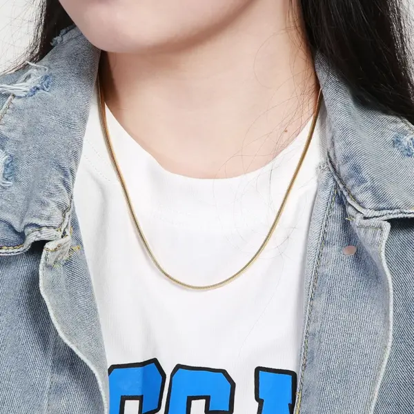 oly-c1748ab524ddf5c87ded9628f193943f Wholesale PVD Coated 18K Gold Plated Geometric Titanium Steel Fashion Waterproof Non Tarnish Titanium Steel Necklace
