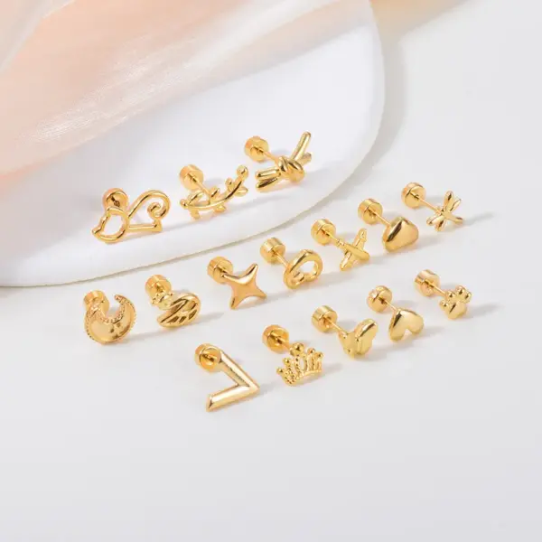 Wholesale 1 Pair Simple Style Geometric Plating Stainless Steel Ear Studs