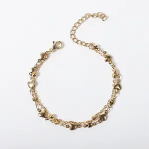 Cross Clamp Ball Glossy Vertical Peach Heart / Anklet 21 5