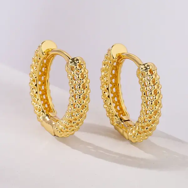 Wholesale Fashion U Shape Copper Plating Hoop Earrings 1 Pair