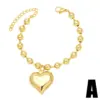 Wholesale Cute Fashion Simple Style Dog Heart Shape Copper 18k Gold Plated Zircon Bracelets In Bulk