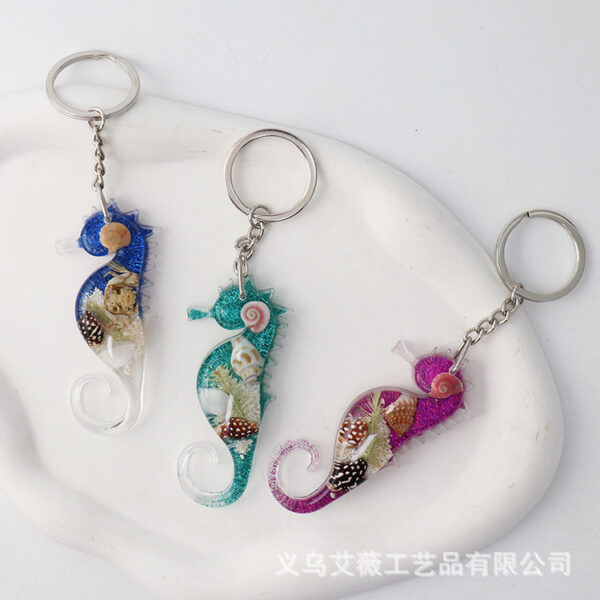 oly-c1867856cc987112d2dcc8d154e461ff Wholesale Seaside Explosions Seahorse Keychain Laser Color Pendant Tourist Souvenir Marine Creative Jewelry Marine Keychain