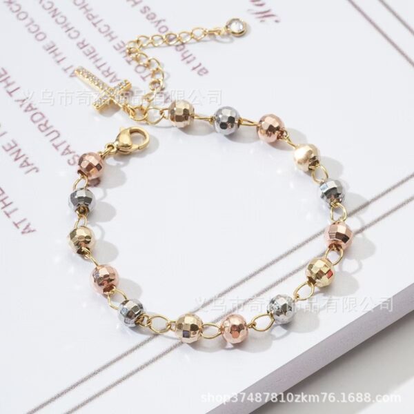 Wholesale Three-color electrophoretic laser bead women's bracelet