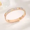 Wholesale Vacuum Plating Real Gold Plated 18K Geometric 304 Stainless Steel Glam Luxurious Classic Style Waterproof Non Tarnish Bangle