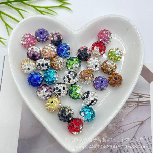 Wholesale 10cm Gradient Colorful Diamond Ball Full of Diamonds Straight Hole through Hole Colorful Soft Clay Fragrant Balala Ball Beads Loose Beads Factory