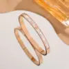 Wholesale Elegant Solid Color Stainless Steel Shell Artificial Rhinestones Bangle In Bulk