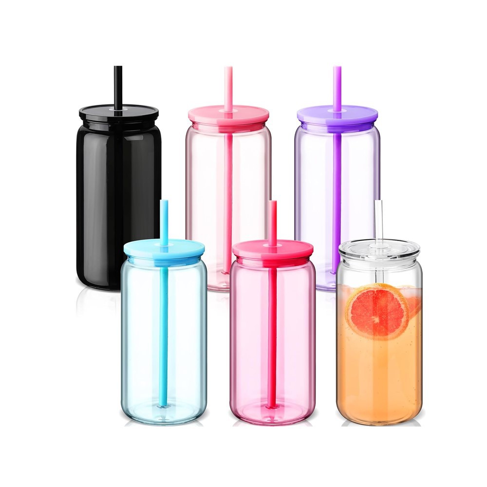 Wholesale High color value 16oz plastic pipette c single layer transparent color mason c cola c cross-border exclusive