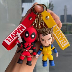 Wholesale Cross-border Marvel Deadpool and Wolverine Keychain Stereo Doll Car Keychain Hanging School Bag Pendant