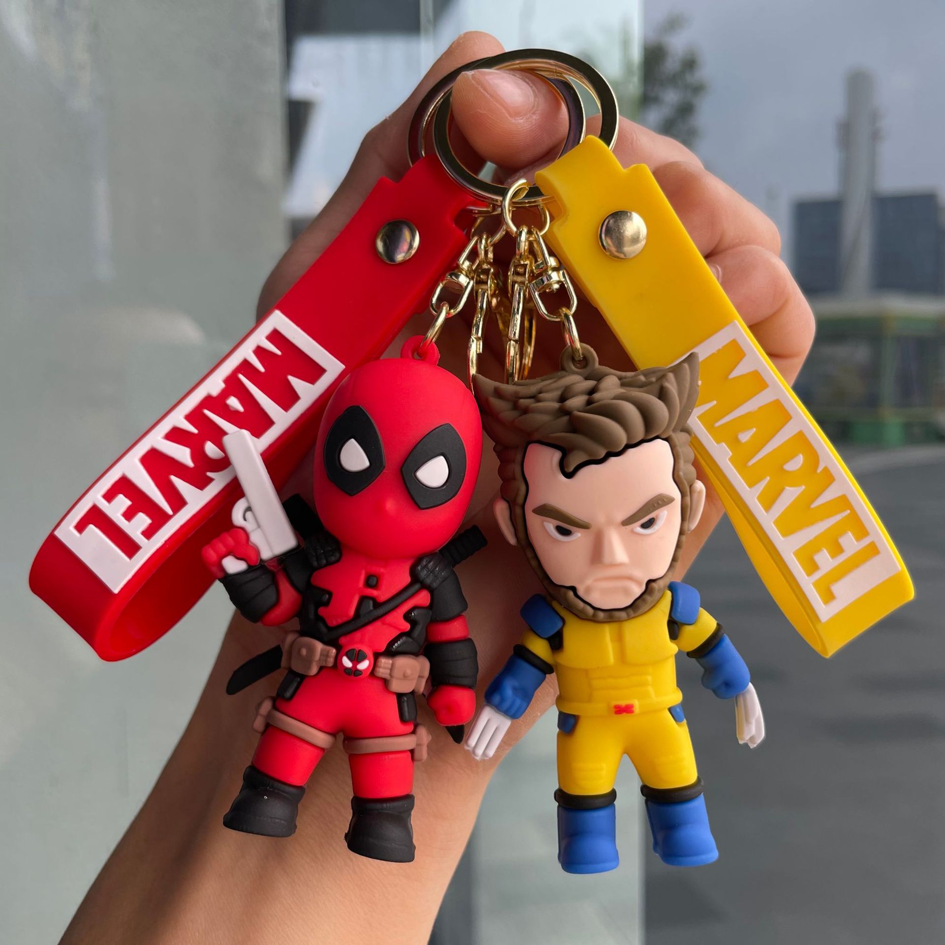 Wholesale Cross-border and Woerine Keychain Stereo Doll Car Keychain Hanging School Bag Pendant