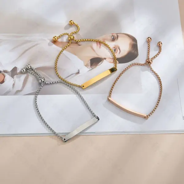 Wholesale Fashion Geometric Titanium Steel 18K Gold Plated Titanium Steel Stainless Steel Bracelets In Bulk