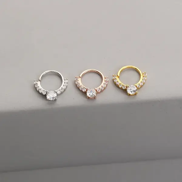 1 Piece Nose Rings & Studs Fashion Round Brass Inlay Zircon
