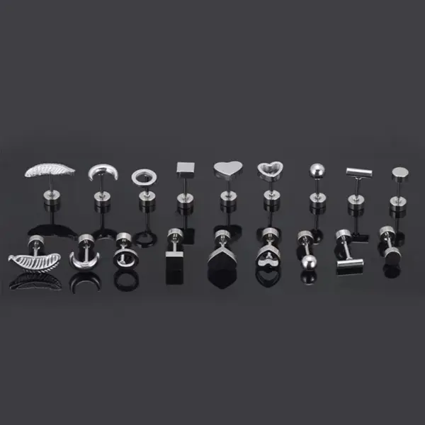 Wholesale 1 Pair Simple Style Moon Heart Shape Plating 304 Stainless Steel 18K Gold Plated Ear Studs