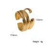 Wholesale PVD Coated Real Gold Plated 18K Gold Lines 304 Stainless Steel Modern Style Simple Style IG Style Waterproof Non Tarnish Open Rings