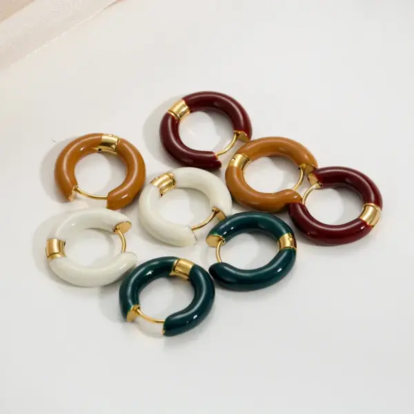 Wholesale Ion Plating (IP) Round 304 Stainless Steel Sweet Waterproof Non Tarnish Earrings