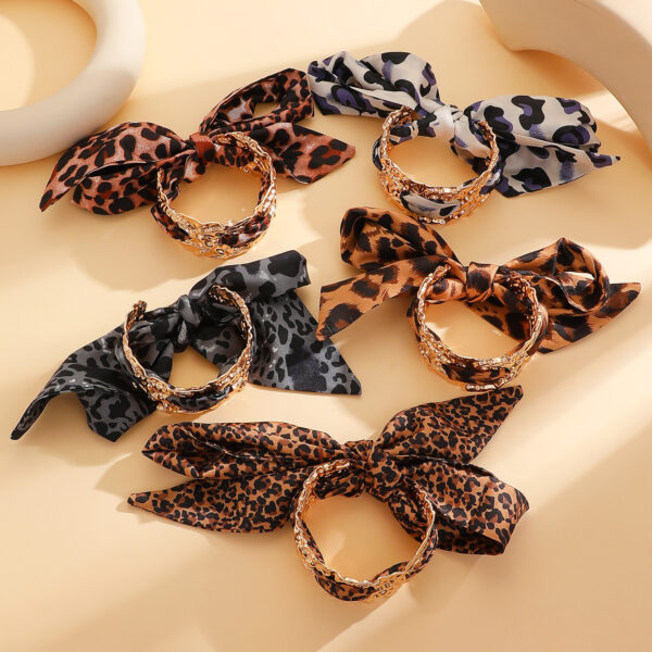 Wholesale Spicy Leopard Print Ribbon Alloy Bracelet for Women