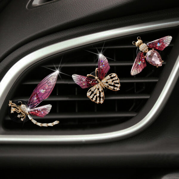 Wholesale metal butterfly agoy car perfume clip bee car air conditioning outlet fragrant decorative clip