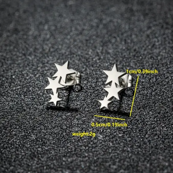 Ion Plating (IP) 18K Gold Real Gold Plated Star 304 Stainless Steel Cute Sweet Waterproof Non Tarnish Small Stud Earrings Ear Studs