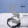 Wholesale New Ladies Zircon Ring Silver-plated Creative Plant Leaves Ring Copper Jewelry