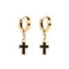Wholesale 1 Pair Modern Style Simple Style Cross 304 Stainless Steel Drop Earrings