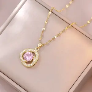 X3560 Pink Flower Necklace