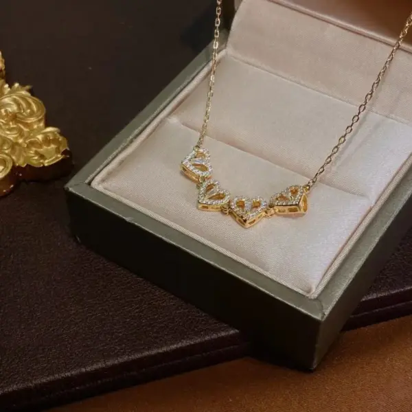 Wholesale Fashion Four Leaf Clover 304 Stainless Steel Copper Inlay 18K Gold Plated Rose Gold Plated Zircon Necklace