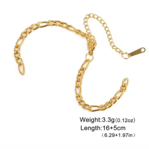 Gold 3MM Figaro Open Chain
