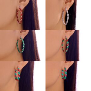 oly-c1d7592a758e11ef9749ca29574e1093 Wholesale Christmas Multicolor Twisted Earrings