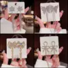 Wholesale Fashion Flower Butterfly Bow Knot Copper Inlay Artificial Pearls Zircon Drop Earrings 1 Pair