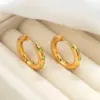 Fashion 18K Gold Plated Stainless Steel Earrings, Inlaid With Red, Pink, Green, And White Zircon, Suitable For Women