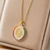 Wholesale Jewelry Commute Virgin Mary 304 Stainless Steel Copper Cable Chain Pendant Necklace