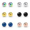 Rose Gold Inner Teeth Titanium Steel Ball Body Piercing Accessories With Hole Gold Ball Fashion OL Geometric Pattern Unisex
