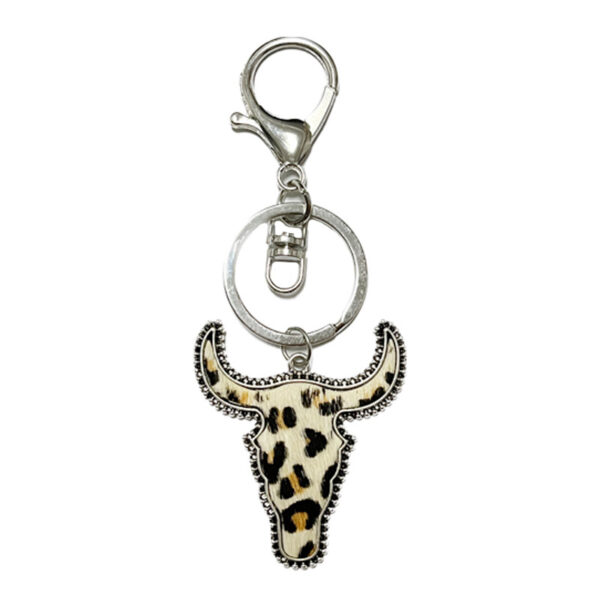 Wholesale Keychain Vintage Genuine Leather Milk-print Western Style Bag